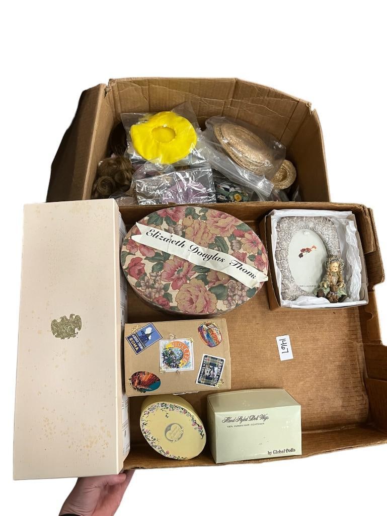 Large Box Doll Hats, Accessories, Material etc (1 of 2)