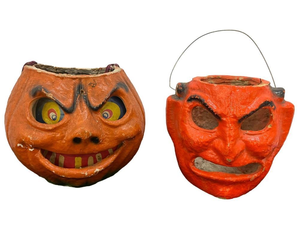 2 Halloween Paper mache Candle Holders (1 of 5)