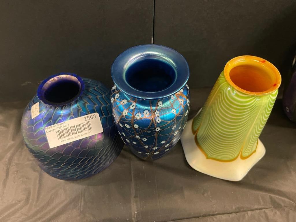 3 pcs. Art Glass incl. Orient and Flume Vase (1 of 6)