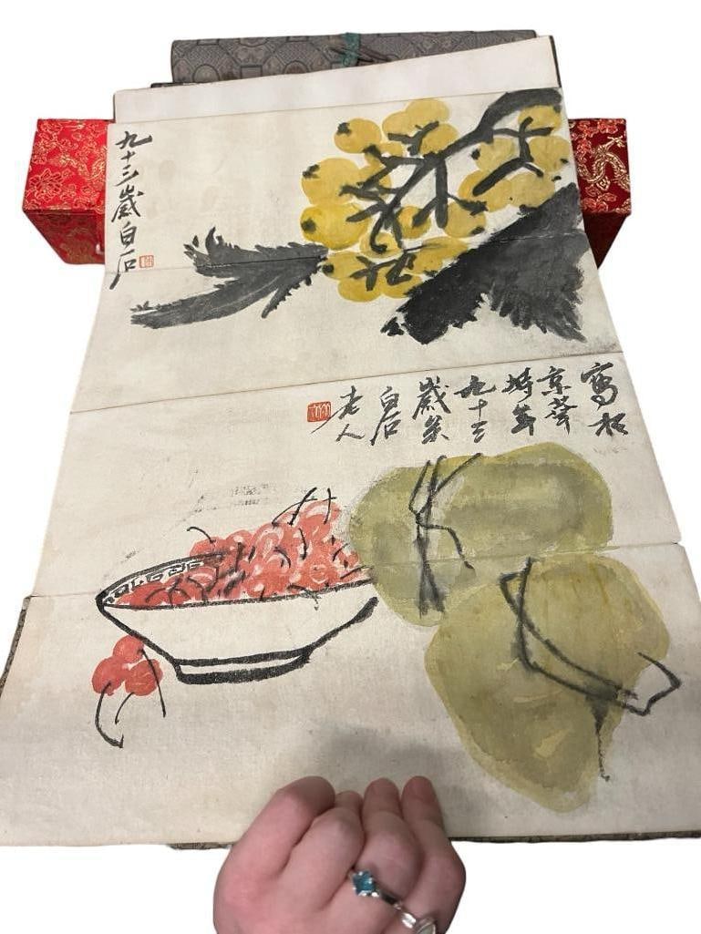 4 pcs. Asian Scrolls & Fan (1 of 10)