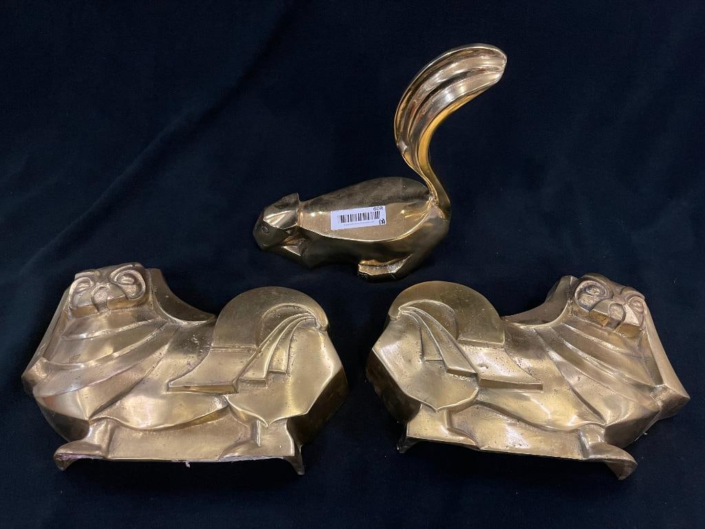 Pekinese Andiron & Squirrel Figure Lot (1 of 8)