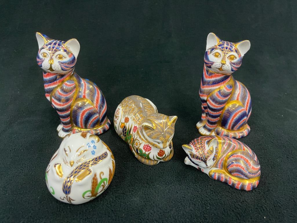 Royal Crown Derby Cat Figures (1 of 6)