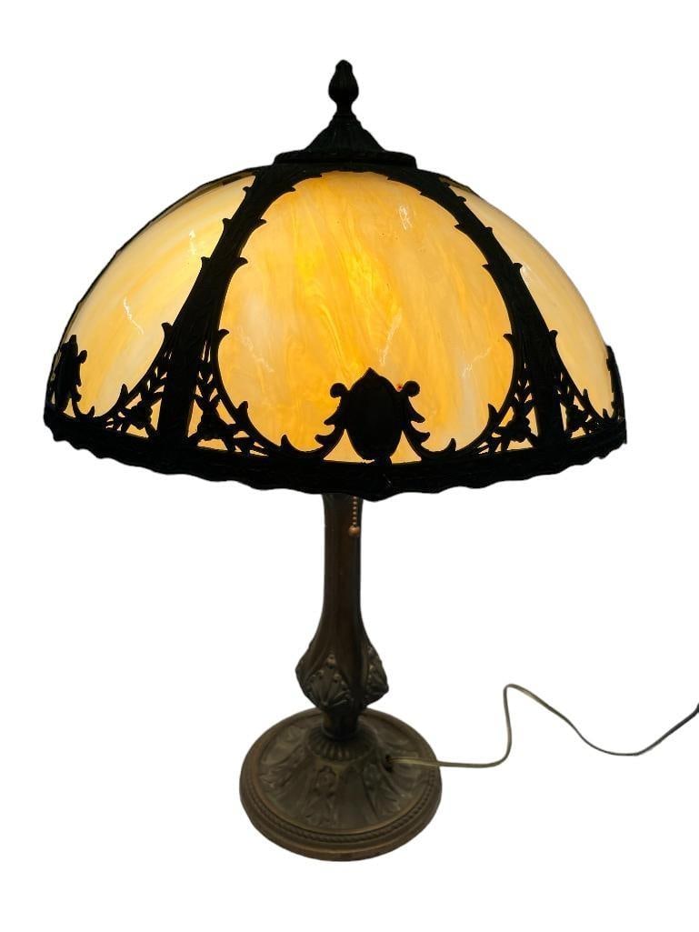 Salem Brothers Slag Glass Lamp (1 of 10)