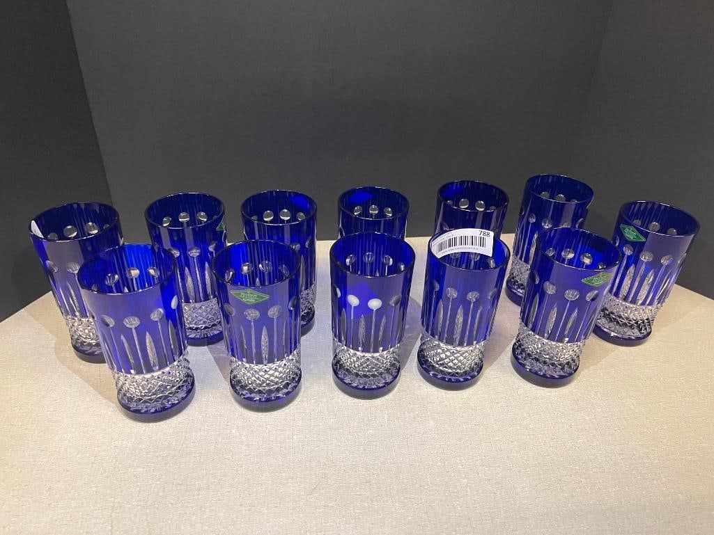 Shannon Crystal Blue Cut to Clear Glasses (1 of 3)