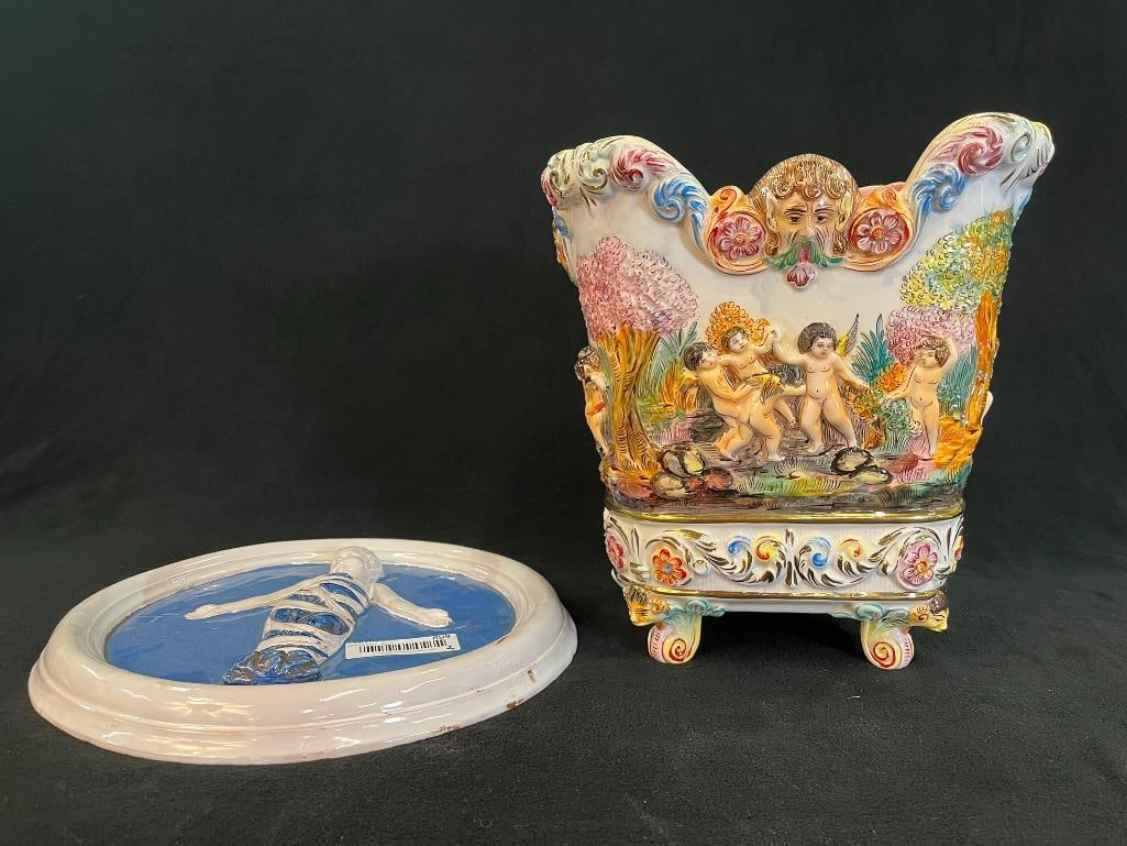 Capodimonte Decorative Planter and Italian Wall Art (1 of 5)