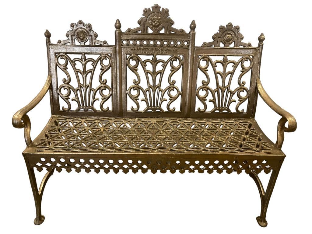 Washington Iron Works, Buffalo NY, Cast Iron Victorian Garden Bench (1 of 7)