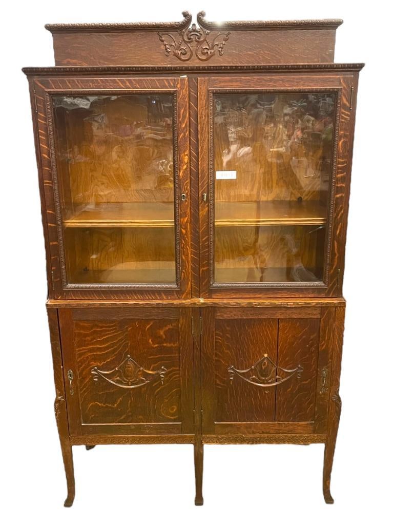 Antique China Cabinet with Swing out Desk (1 of 8)