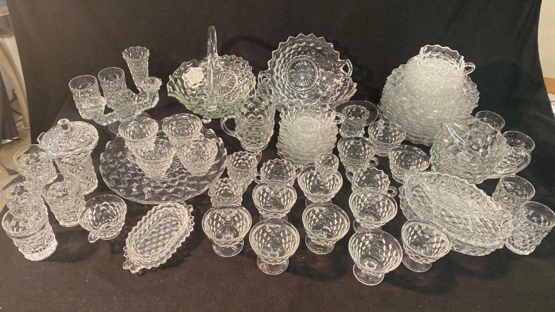 Lot of Fostoria "Cubist" Pressed Glass Tableware (1 of 8)