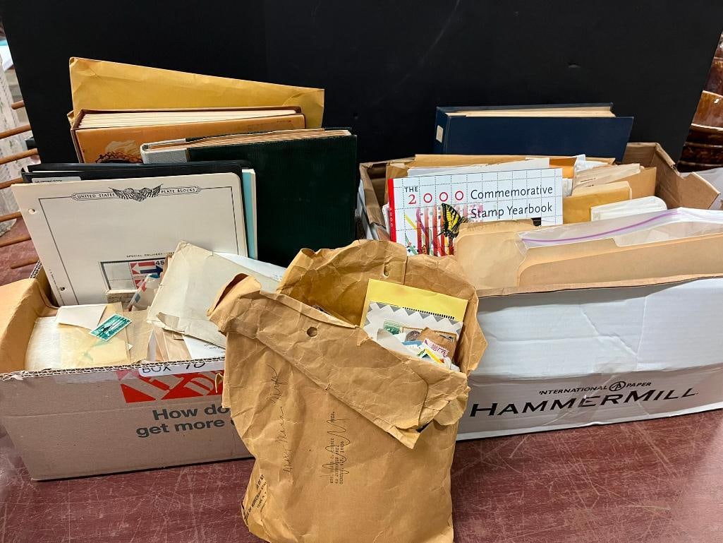 2 Boxes of Mixed Loose Stamps & Stock Books (1 of 13)