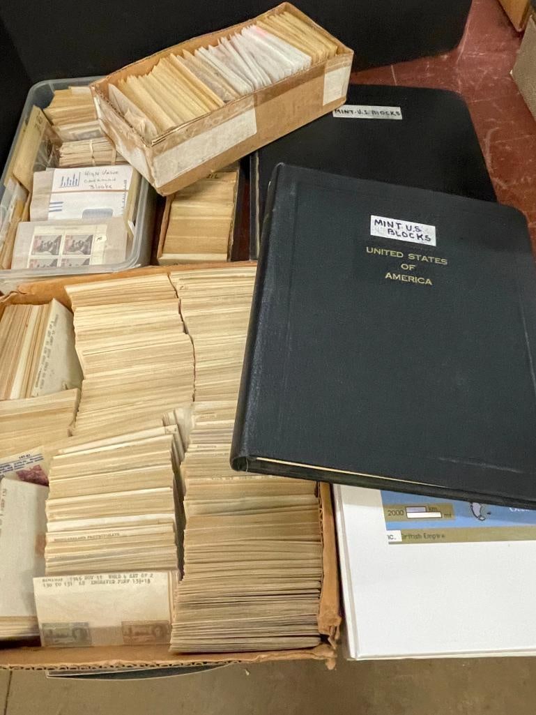 Lot of U.S. Mint Blocks & Mixed Foreign Stamps (1 of 18)