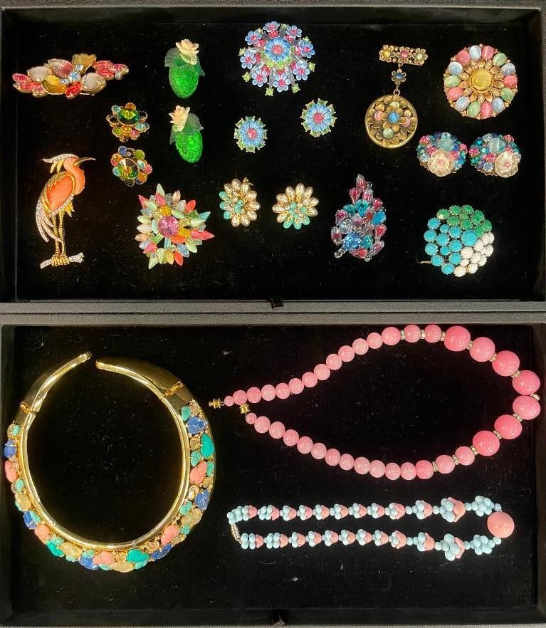 Assorted lot of costume jewelry, some signed Schrager (1 of 7)