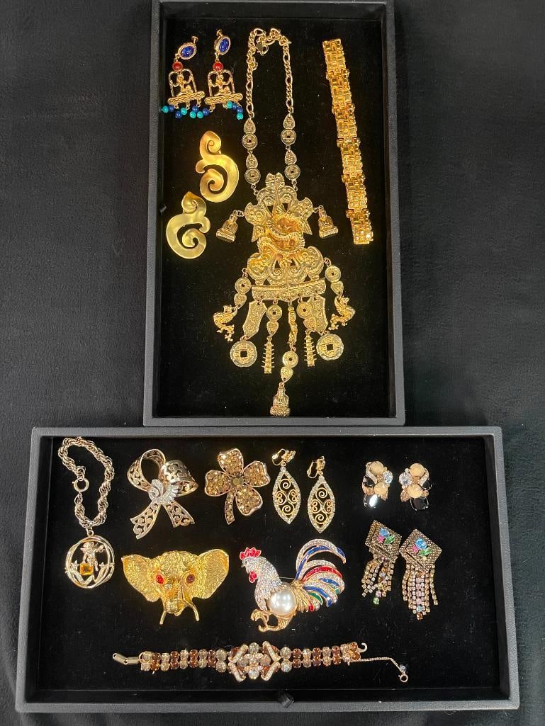 Assorted lot of costume jewelry, some signed Eisenberg Ice, Accescraft and more (1 of 12)