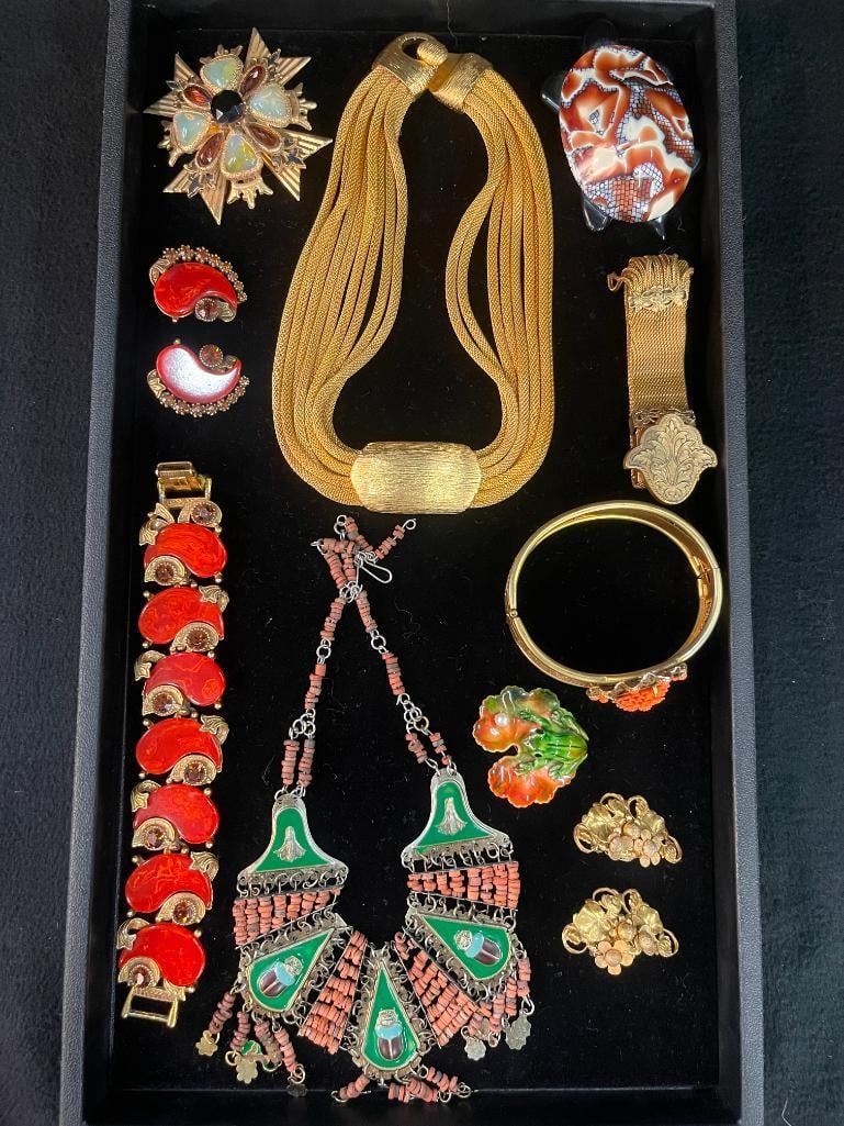 Assorted lot of costume jewelry, some signed Miriam Haskell, Rizzo and more (1 of 10)