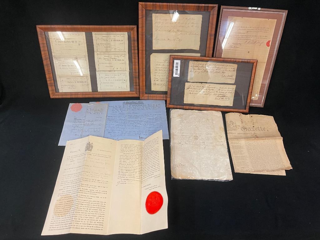 Mixed lot of ephemera including medical bills, patents and more (1 of 11)