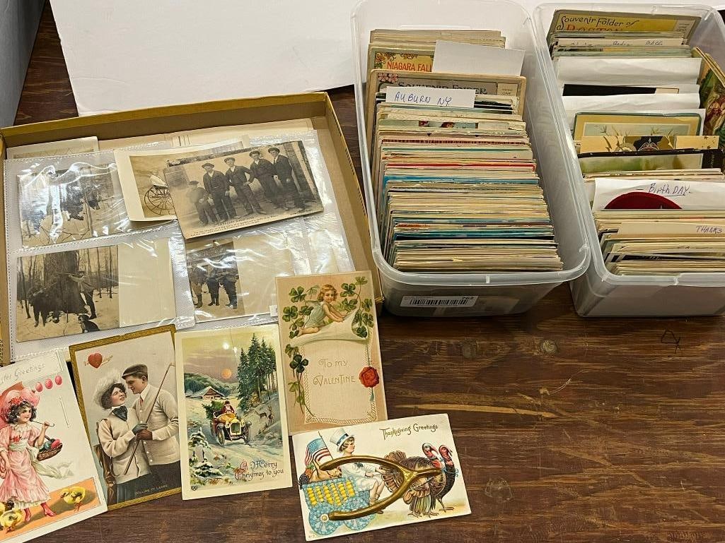 Mixed lot of photo postcards with hunting scenes, Easter, birthday, Niagara Falls and more (1 of 6)
