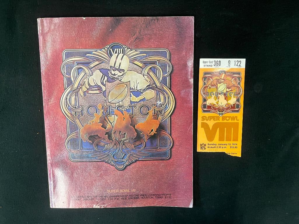 Super Bowl VIII 8 program and ticket stub (1 of 6)