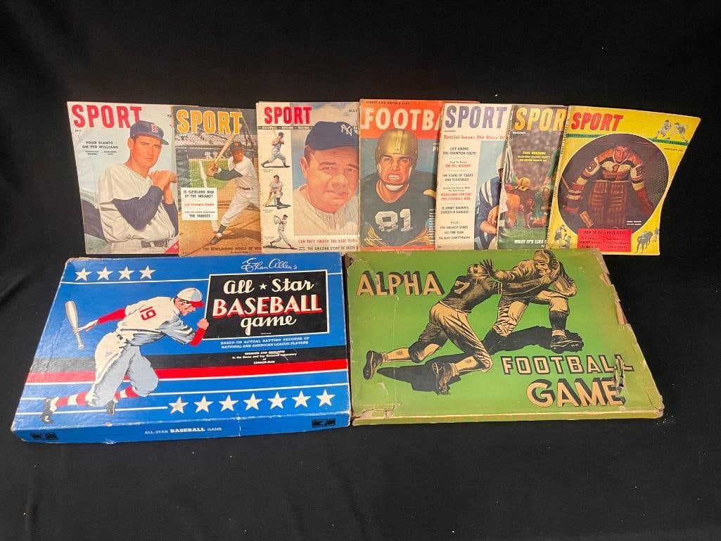 Mixed lot of SPORT magazines, Alpha Football Game and All-Star Baseball Game (1 of 8)