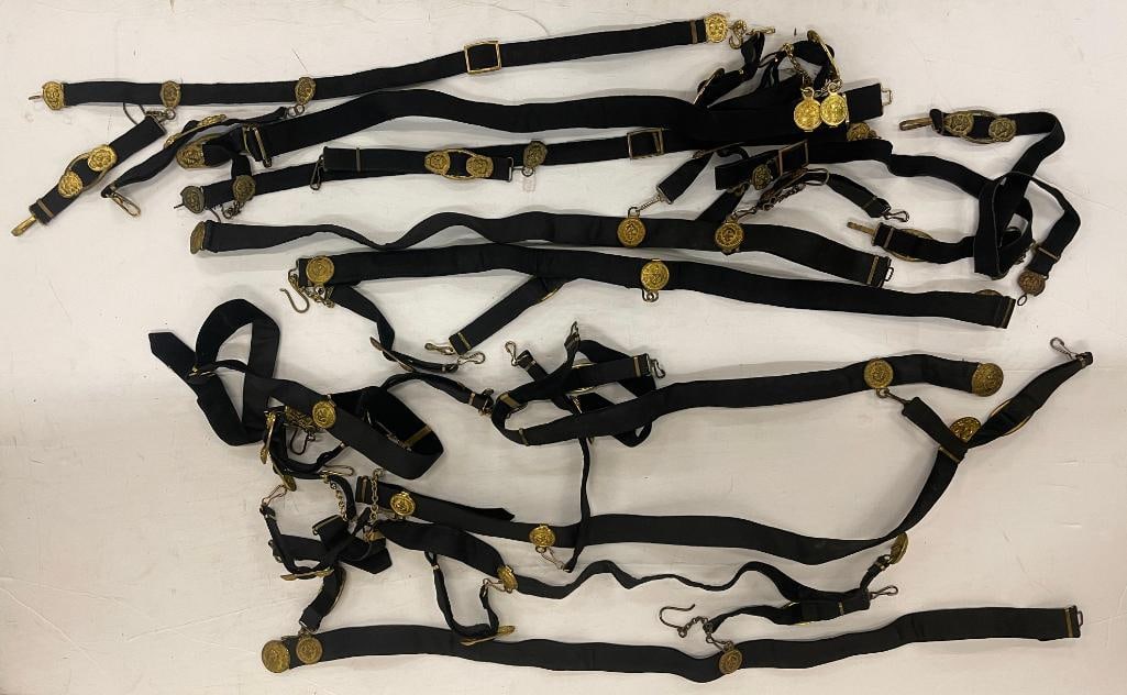 Lot of Russian Navy Dress Belts: Lot of Russian Navy dress uniform belts. Some with hangers. Various sizes. Approx. 10 belts.