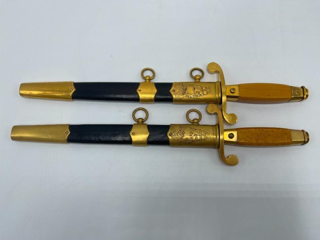 Lot of 2 Soviet Naval dress daggers: Lot of 2 Soviet Naval Officers parade daggers. 14x4x2 in.