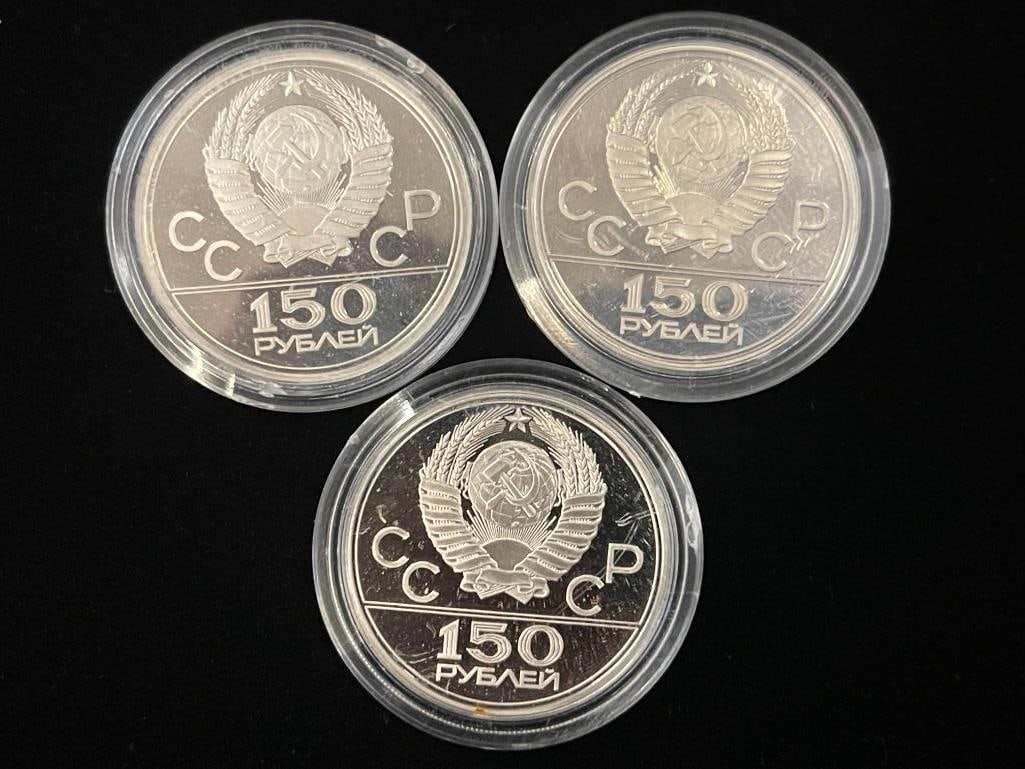 U.S.S.R. 1977, 1978, and 1979 Platinum Olympic coins (1 of 7)