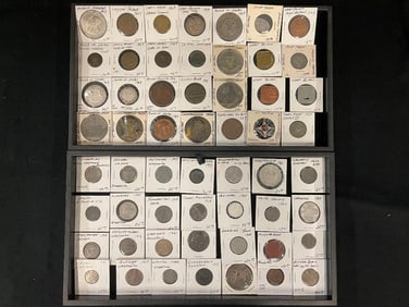 Mixed group of foreign coins, tokens, death medals and more