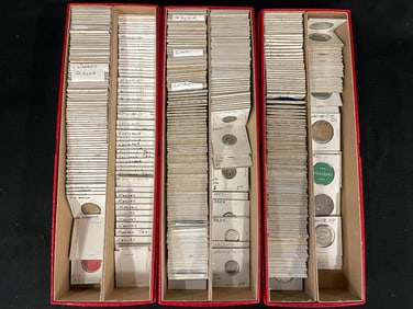 Large group of trade tokens, transit tokens and more