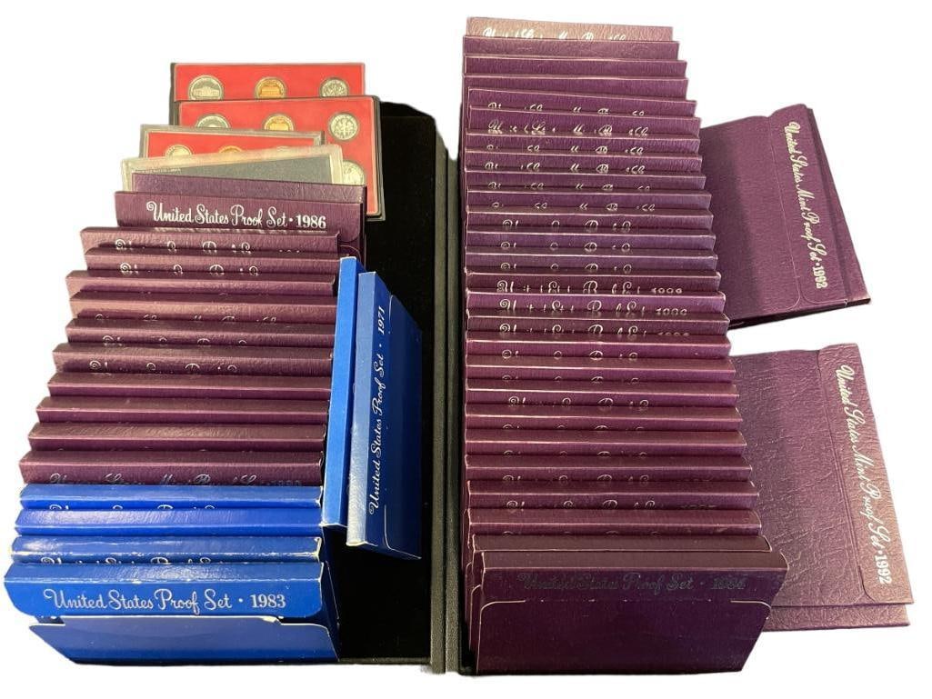 Group of 1970's, 80's and 90's U.S. Mint Proof Sets (1 of 14)