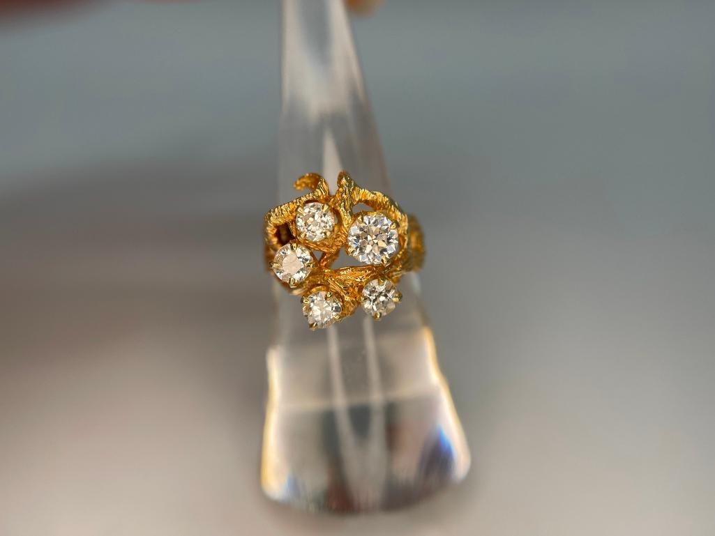 14k gold ring with approximately 1.5 total carats of diamonds (1 of 9)