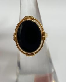 14k gold ring with Black Onyx