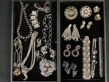 Costume jewelry by Hattie Carnegie, Bellini by Formart, pins, bracelets and more