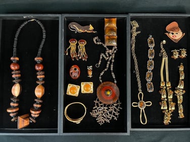Costume jewelry necklaces, owl pin, earrings Rafael Canada and more