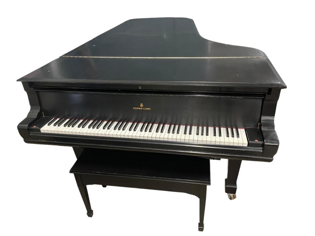 Steinway & Sons Concert Grand Piano: Steinway & Sons Concert Grand Piano. Serial #61744. Appears to be in very good condition. Was previously restored. Approx. 9'x5'x42".