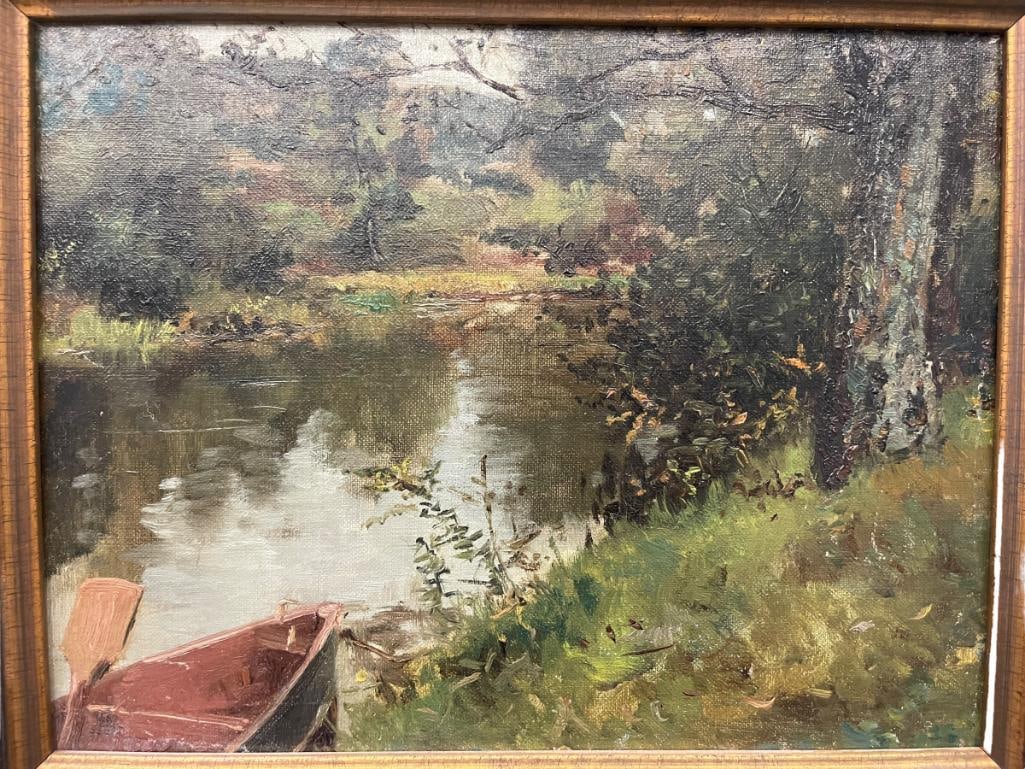 Burr Nicholls, unsigned oil on canvas Brook in Niagara County c.1900 (1 of 4)