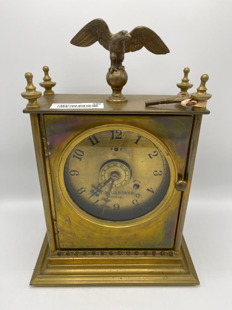 W.B Gardner Boston brass shelf clock (1 of 5)