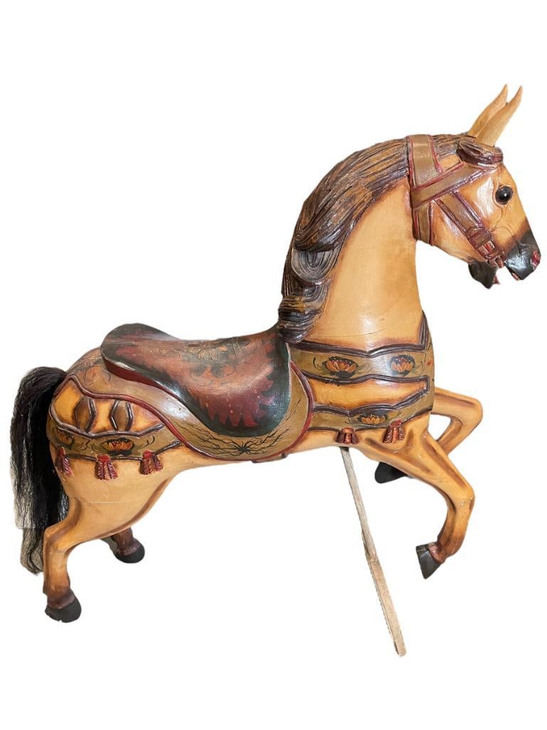 Hand carved wood carousel horse (1 of 8)
