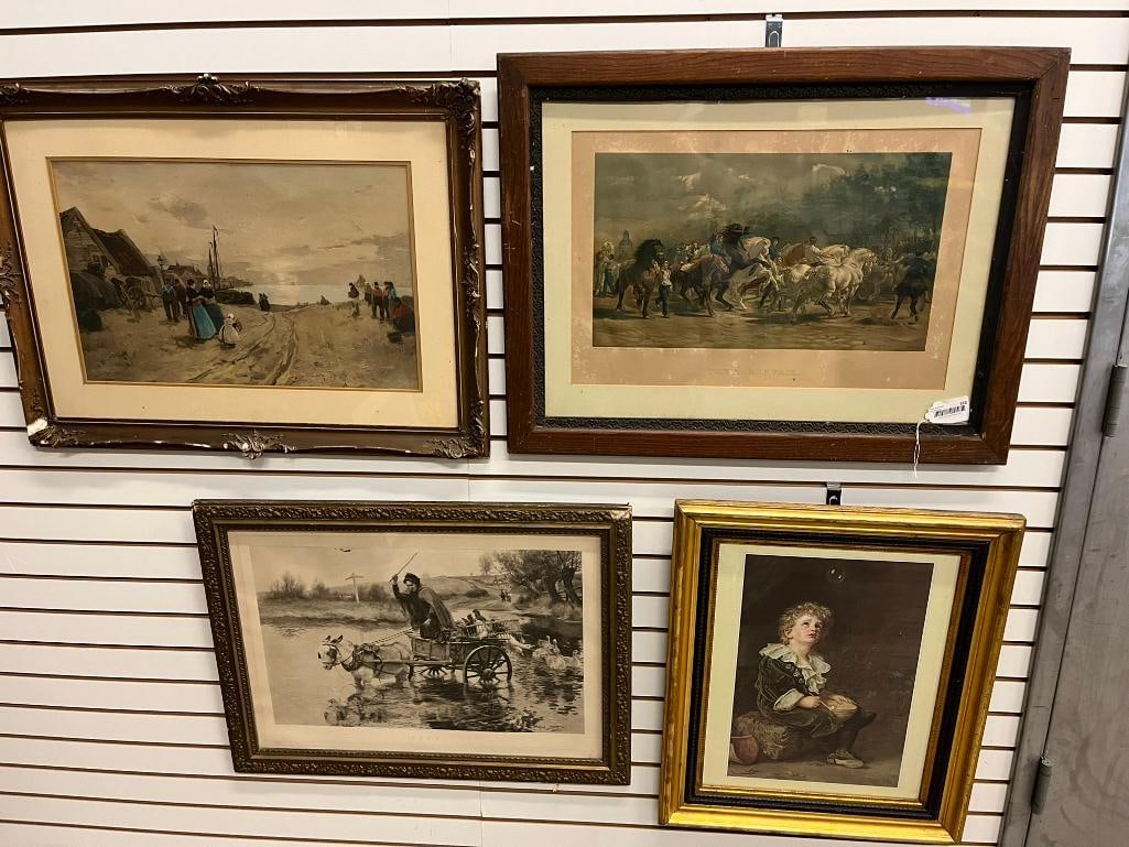 H. Lassiers signed watercolor and prints (1 of 12)