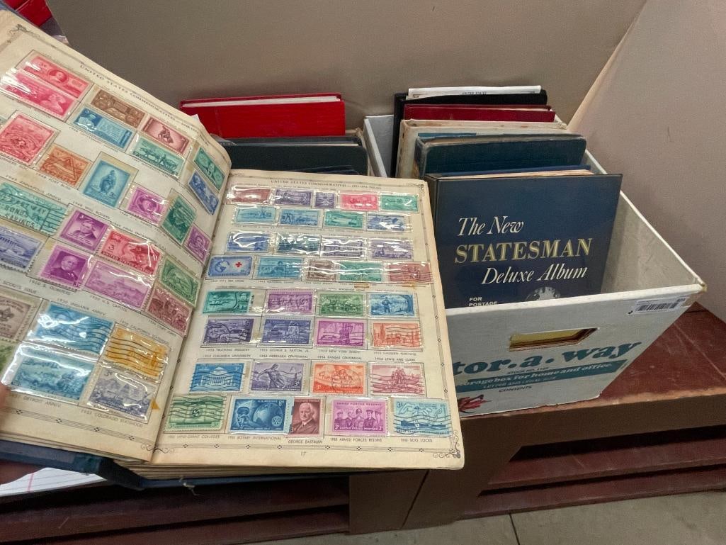 2 boxes of stamp albums and stock books, U.S. and foreign (1 of 20)