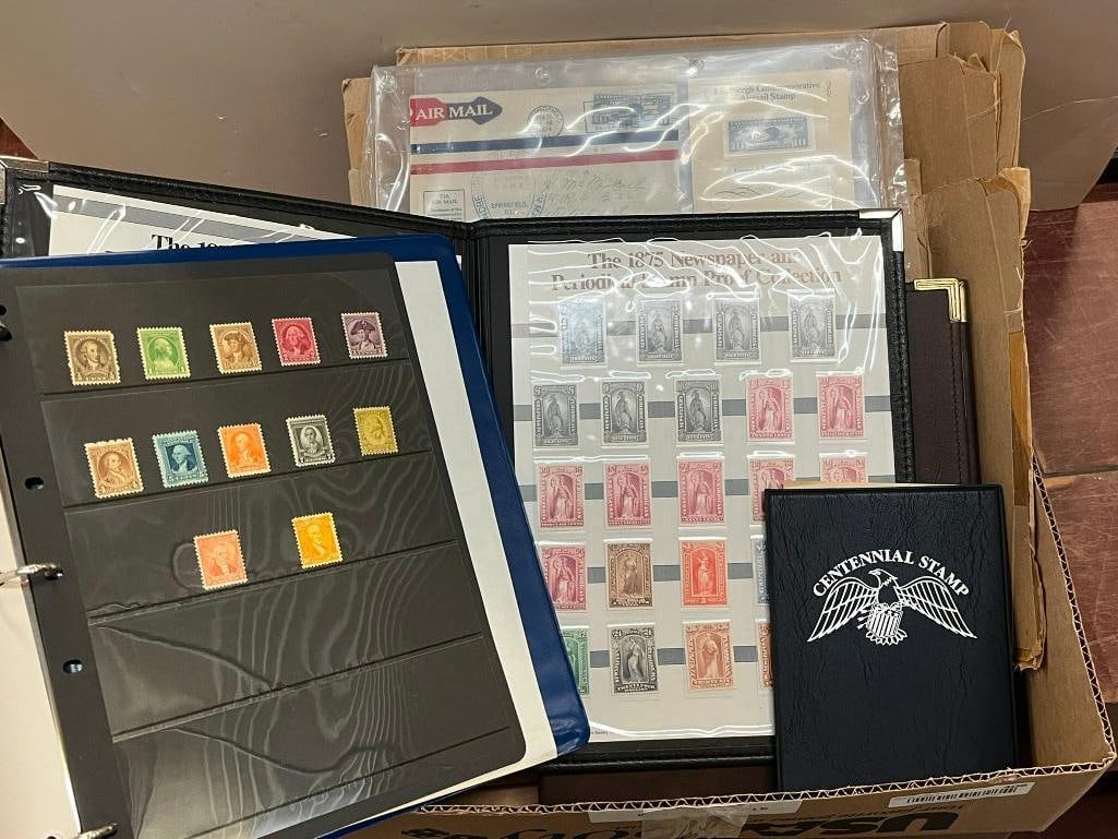 Box of Calhoun's Collector Stamps, including Lindbergh, Hindenburg, Penny Black and more (1 of 19)