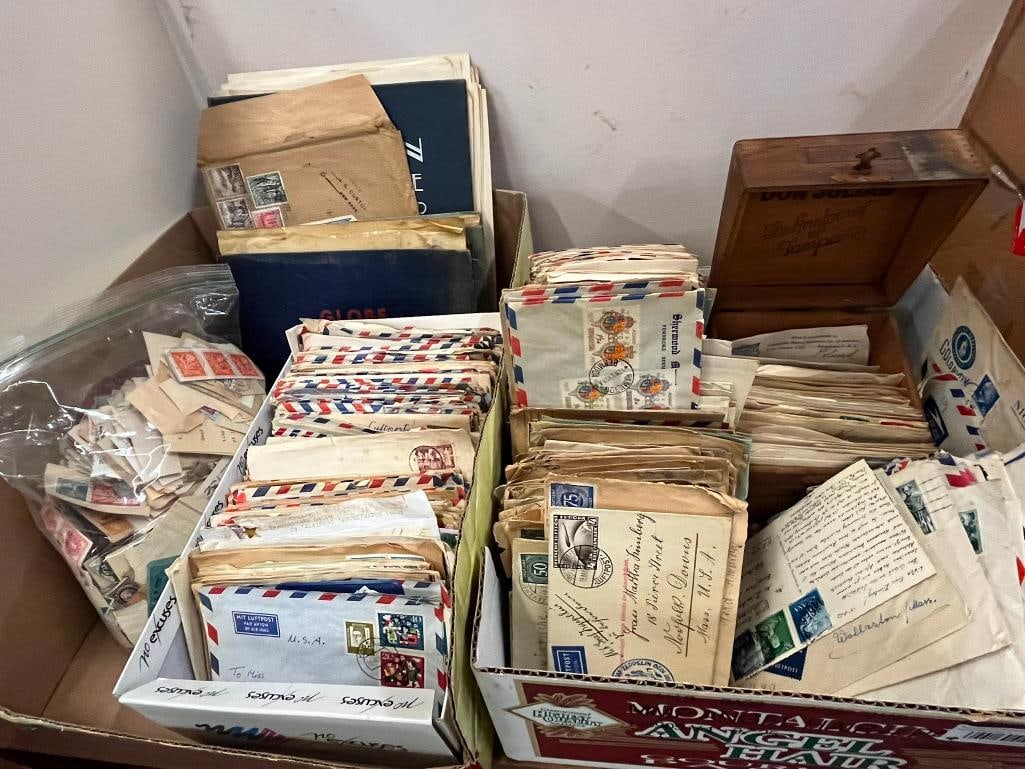 Mixed lot of used U.S. and foreign stamps, cancels, including Graf Zeppelin (1 of 14)