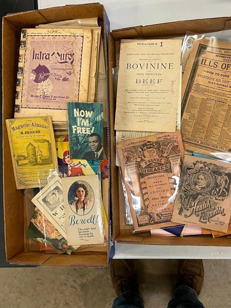 Remedies and cures books, ads, Gloria Tonic, First Aid and more: Remedies and cures books, ads, Gloria Tonic, First Aid and more. Approx. 50+ pieces. Decommissioned from the library of The Strong Museum.