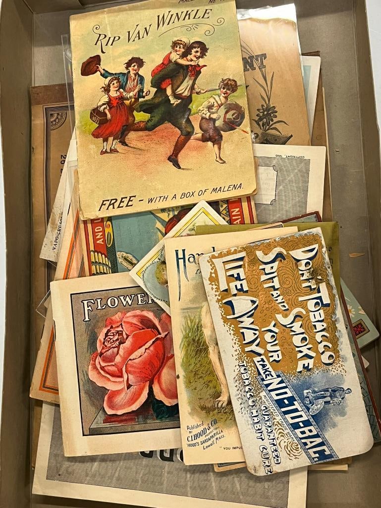 Carter's Liver pills book, Seven Barks Almanac, No-To-Bac and more: Carter's Liver pills book, Seven Barks Almanac, No-To-Bac and more. Approx. 22 pieces. Decommissioned from the library of The Strong Museum.