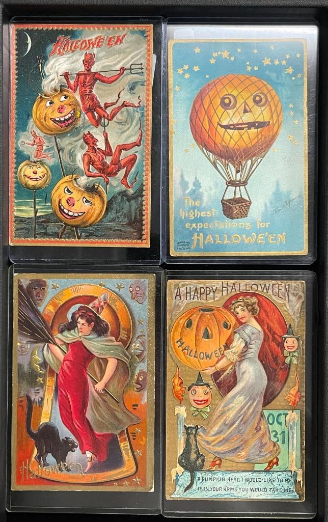 Group of 4 early Halloween postcards, Tucks, Printed in Germany etc (1 of 6)