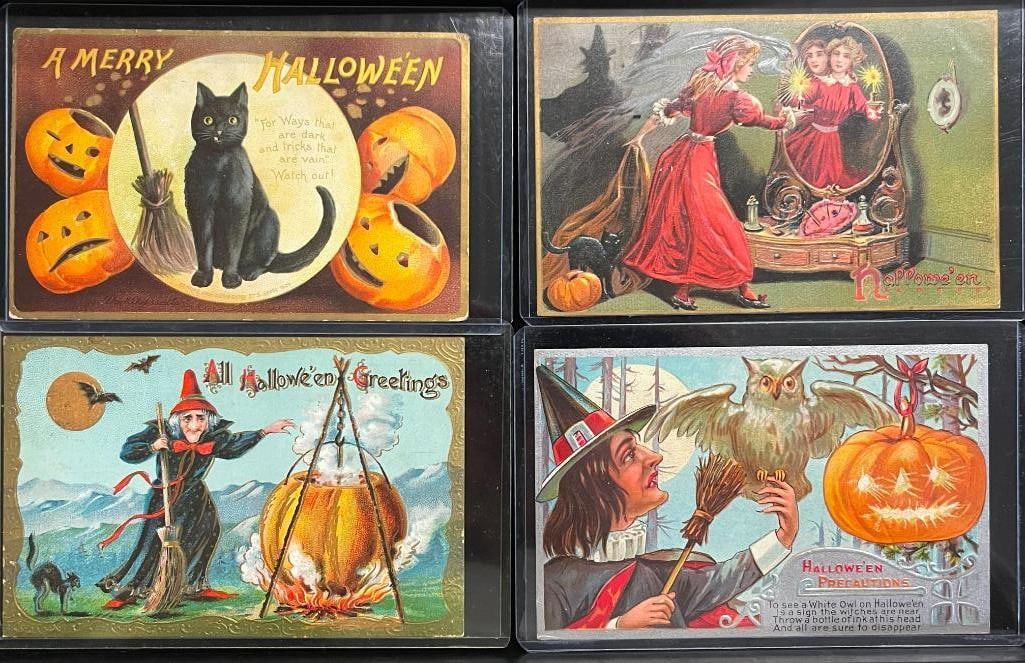 Group of 4 early Halloween postcards, Tucks, Printed in Germany etc (1 of 6)