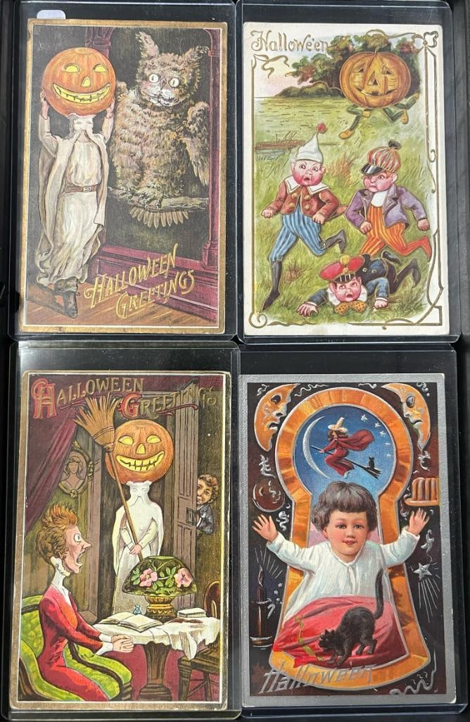 Group of 4 early Halloween postcards (1 of 6)