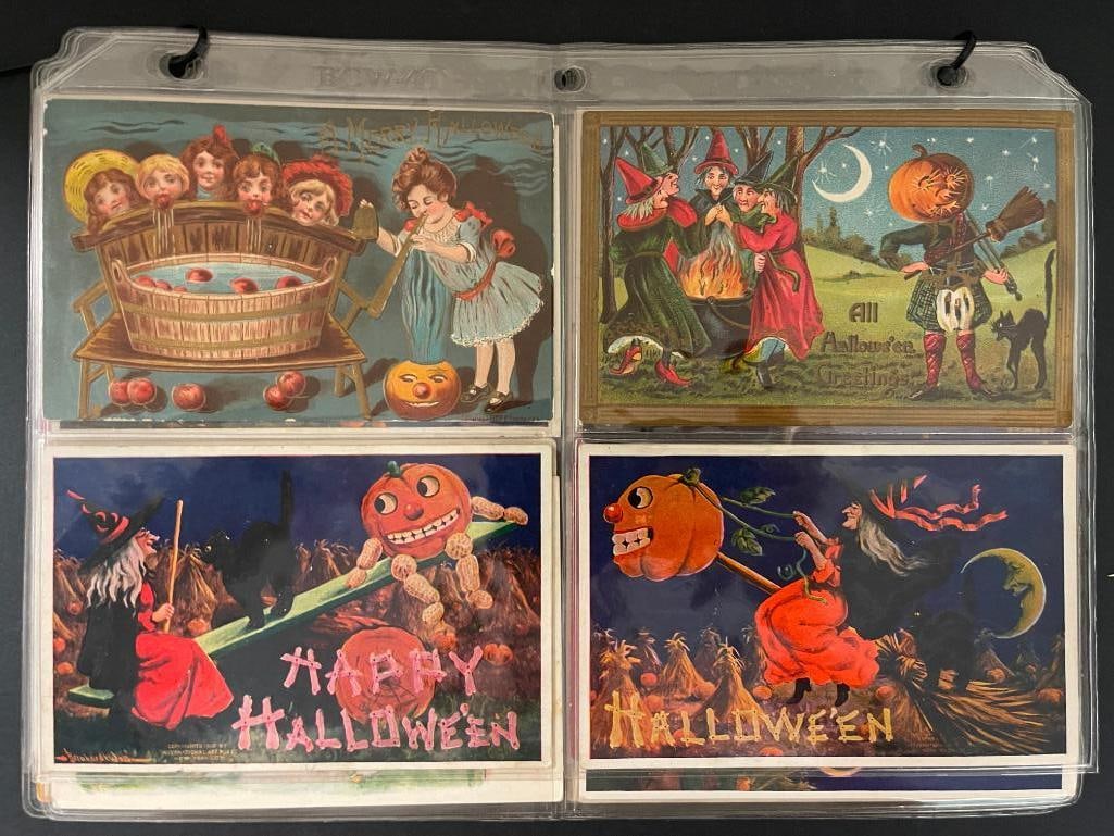 Group of early Halloween postcards, some printed in Germany (1 of 8)