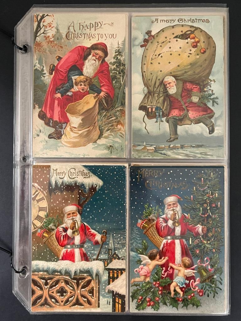 Group of early Christmas postcards featuring Santa, some made in Germany etc. (1 of 8)