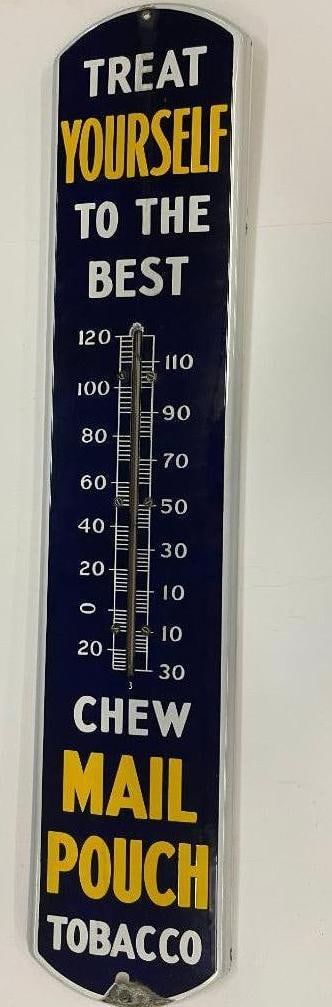 Mail Pouch Tobacco porcelain enamel thermometer (1 of 4)