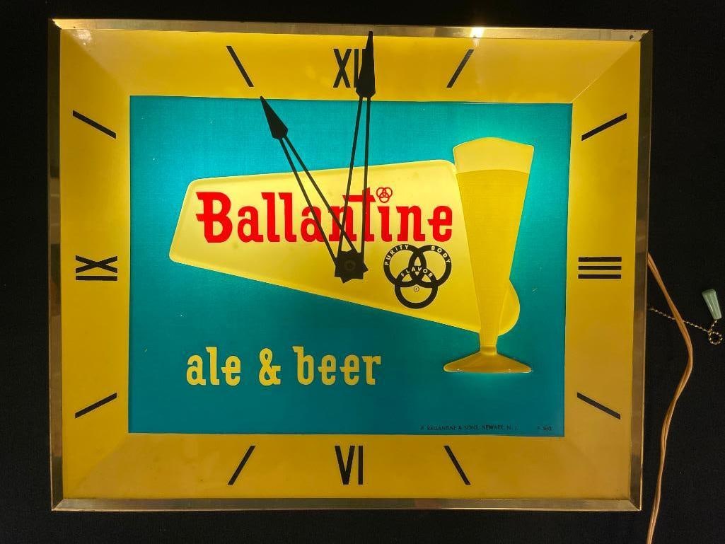 Ballantine Ale & Beer light up advertising clock (1 of 5)