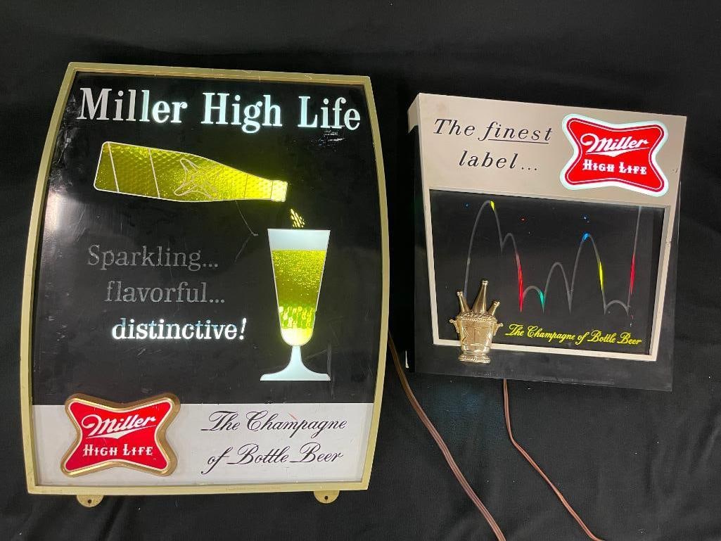 Miller High Life beer light up advertising signs (1 of 7)
