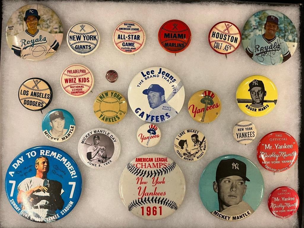 Vintage group of Baseball buttons, Yankees, Houston Colt 45's and more (1 of 5)